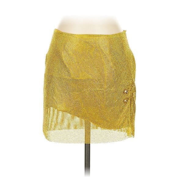 Meshki Dresses & Skirts - NWT Meshki Gold Glomesh Mesh Mini Skirt Small